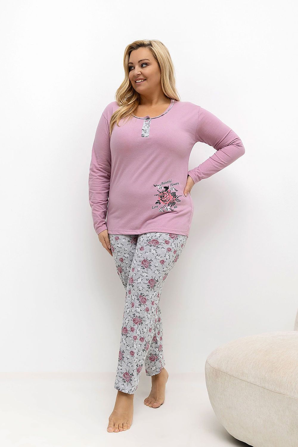  Pižama Plus Size model 221188 Forever Pink 