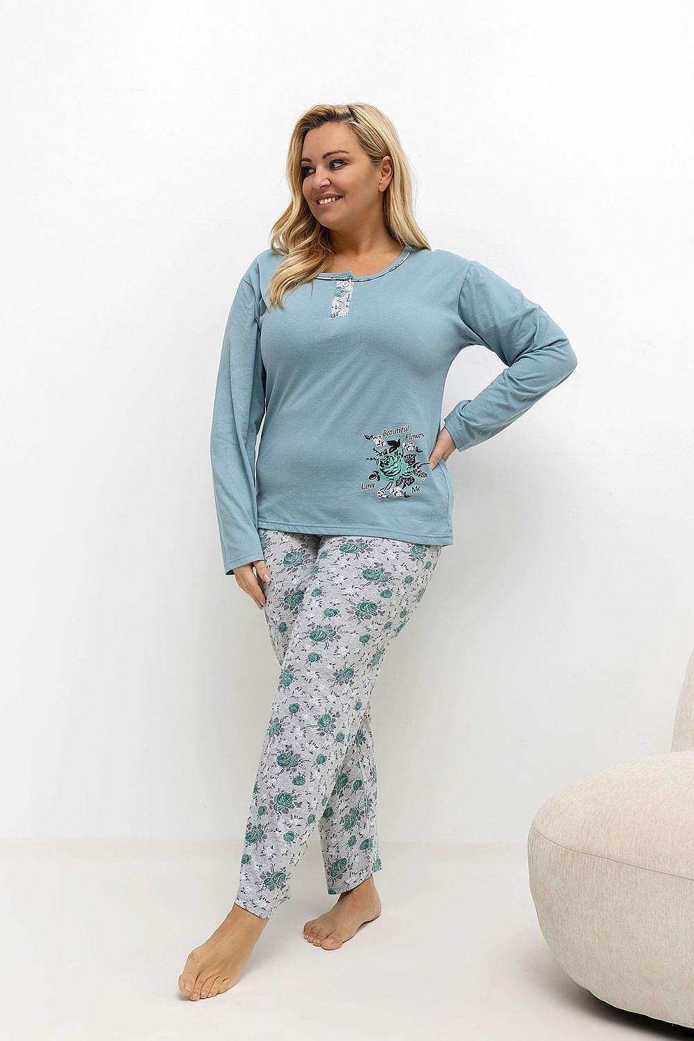  Pižama Plus Size model 221190 Forever Pink 
