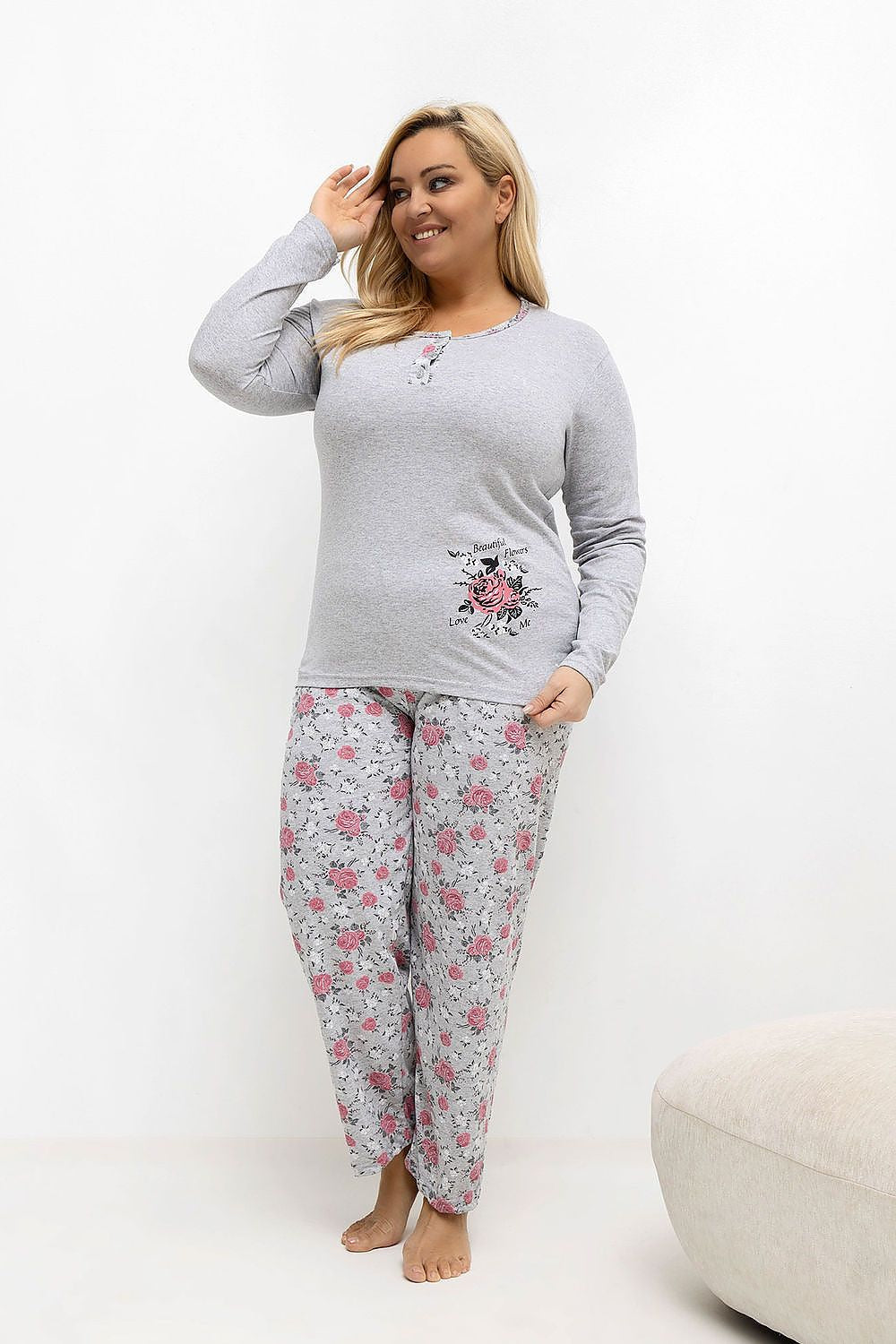  Pižama Plus Size model 221194 Forever Pink 