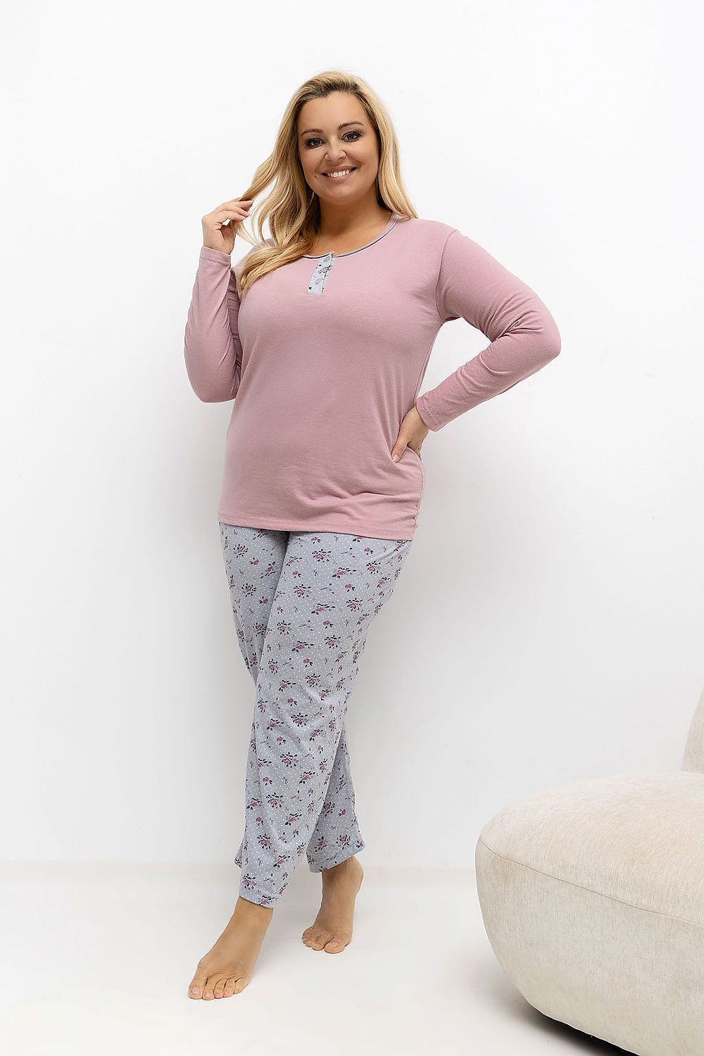  Pižama Plus Size model 221196 Forever Pink 
