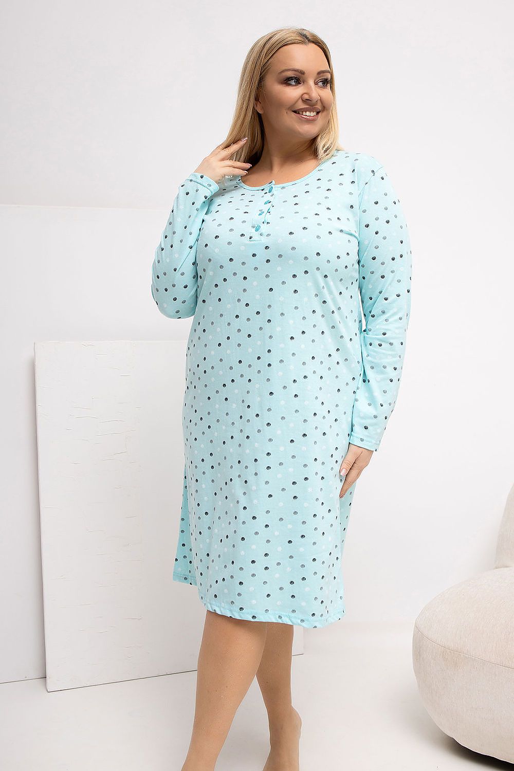  Naktinė suknelė Plus Size model 223302 Forever Pink 