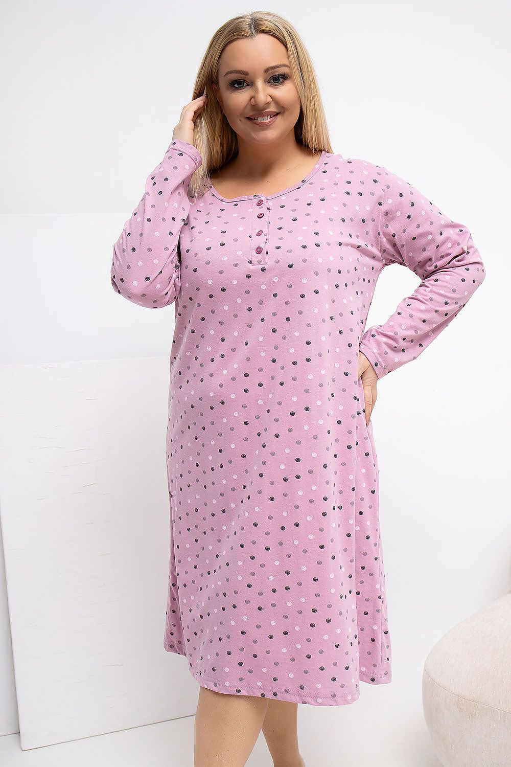  Naktinė suknelė Plus Size model 223303 Forever Pink 