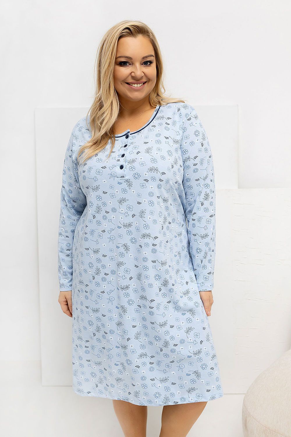  Naktinė suknelė Plus Size model 223308 Forever Pink 