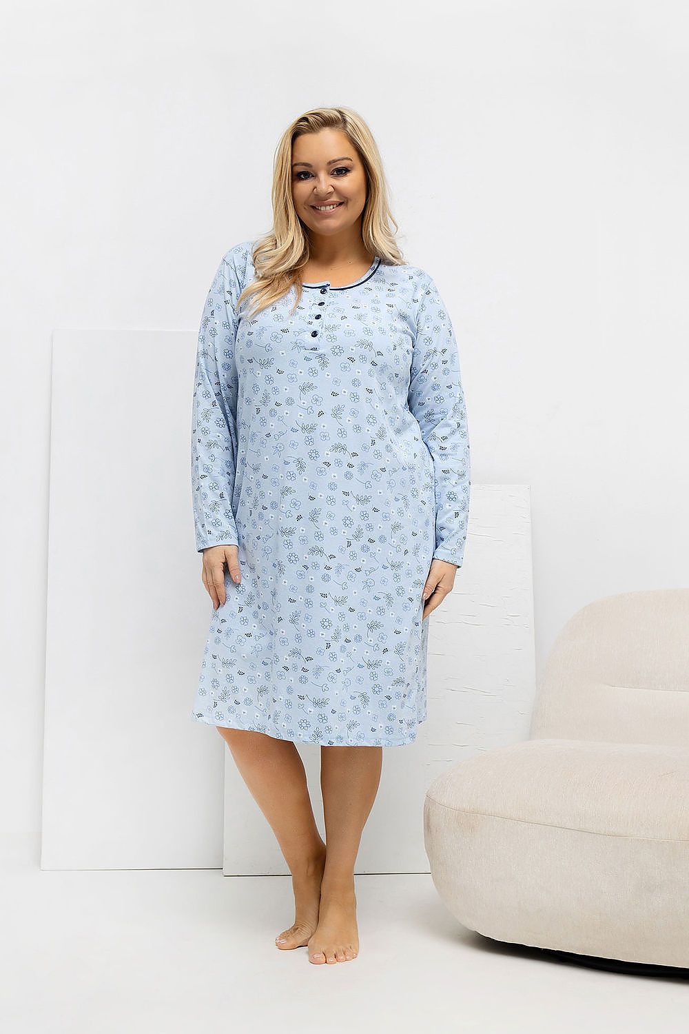  Naktinė suknelė Plus Size model 223308 Forever Pink 