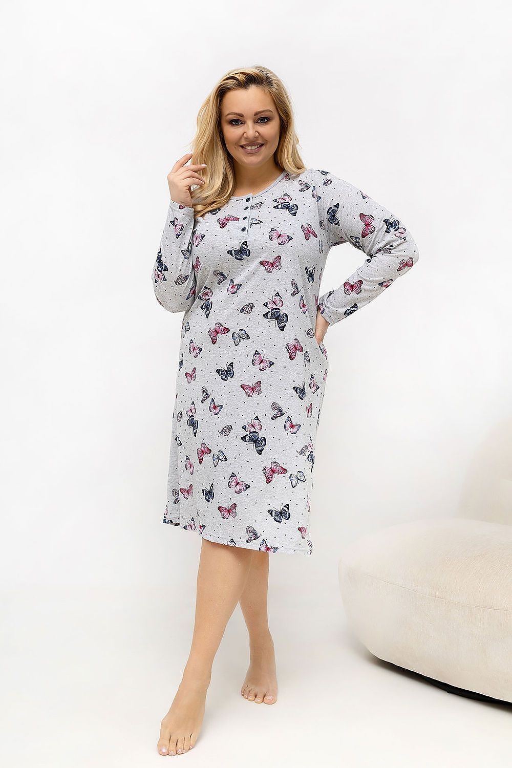  Naktinė suknelė Plus Size model 226135 Forever Pink 